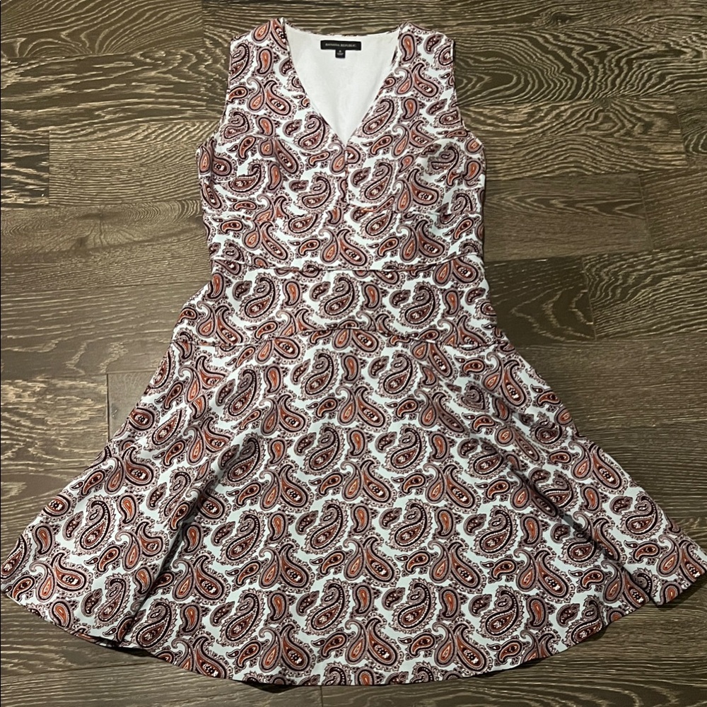 Banana Republic Paisley Midi Dress in Red and Black
